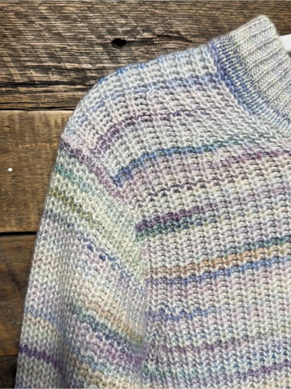 J Crew Pastel Multicolor Space Day Knit Cotton Blend Sweater